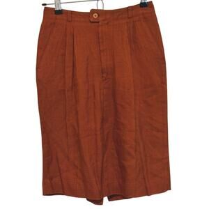 Vintage 1970s Womens Academia Retro Pencil Skirt XS Rust Brown Preppy Career